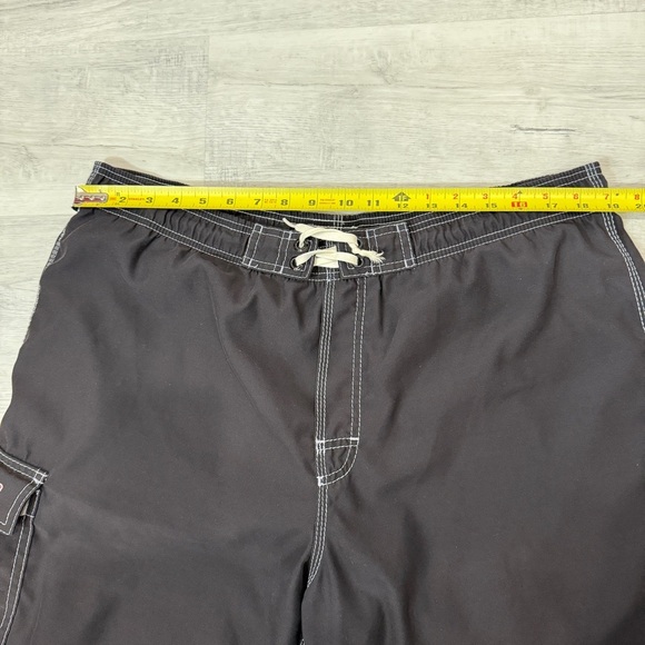 Vintage Billabong Black Board Shorts with White Stitching Drawstring Size L - Picture 6 of 17